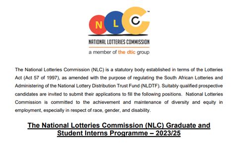 National Lotteries Commission (NLC) Vacancies 2023 .